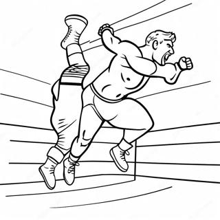 Page A Colorier Dun Lutteur De La Wwe Loufoque Sautant Sur Un Adversaire 40658-33708