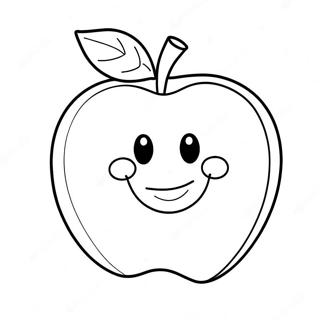 Pomme Joyeuse Avec Un Sourire Page A Colorier 40679-33698