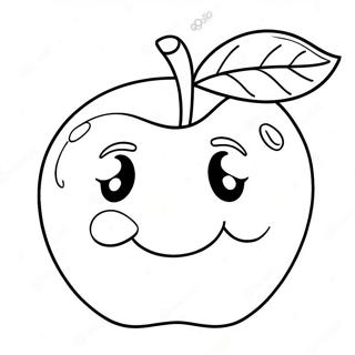 Pomme Joyeuse Avec Un Sourire Page A Colorier 40679-33699