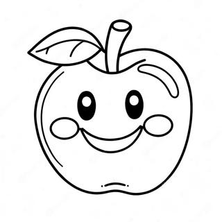 Pomme Joyeuse Avec Un Sourire Page A Colorier 40679-33700