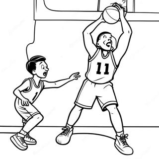 Excitant Match De Basketball Page A Colorier 40709-33730