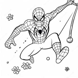 Spider Man Balancant A Travers Les Flocons De Neige Page A Colorier 40729-33739