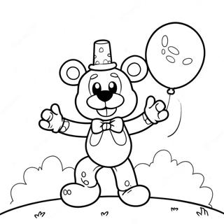 Page A Colorier Funtime Freddy Avec Un Ballon 40849-33849