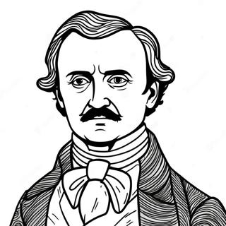 Page A Colorier Portrait Mysterieux Dedgar Allan Poe 40949-33901