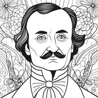 Page A Colorier Portrait Mysterieux Dedgar Allan Poe 40949-33902