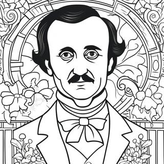 Page A Colorier Portrait Mysterieux Dedgar Allan Poe 40949-33904