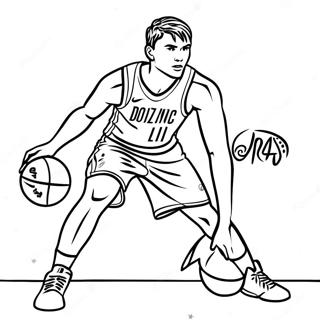 Page A Colorier Luka Doncic Dribblant Au Basketball 40969-33939