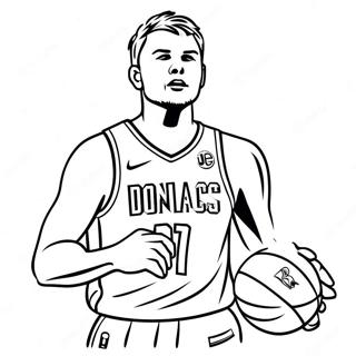 Page A Colorier Luka Doncic Dribblant Au Basketball 40969-33940