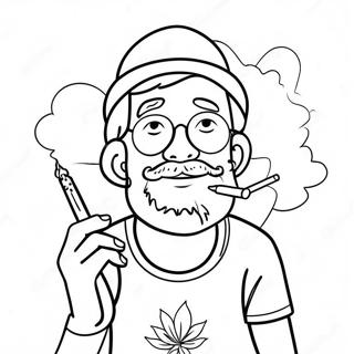 Page A Colorier De Fumeur Detendu Avec Un Joint 4101-3311