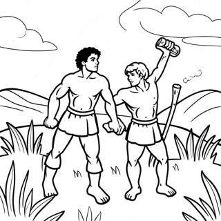 Page A Colorier De Cain Et Abel Dans Le Champ 41069-34115