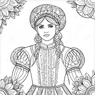 Page A Colorier Du Costume Traditionnel Ukrainien 41079-34015