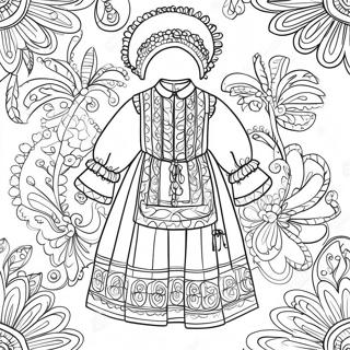 Page A Colorier Du Costume Traditionnel Ukrainien 41079-34120