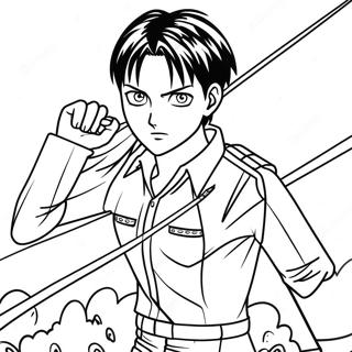 Page A Colorier De Levi Ackerman De Lattaque Des Titans 41118-34146