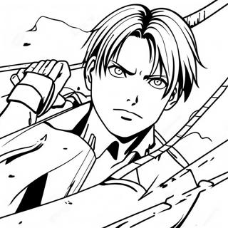 Page A Colorier De Levi Ackerman De Lattaque Des Titans 41118-34148