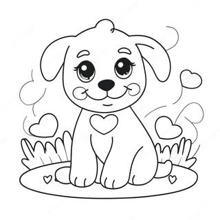 Page A Colorier Dun Chiot Mignon Pour La Saint Valentin 41139-34170