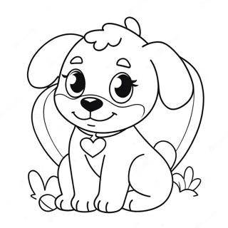 Page A Colorier Dun Chiot Mignon Pour La Saint Valentin 41139-34171