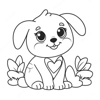 Page A Colorier Dun Chiot Mignon Pour La Saint Valentin 41139-34172