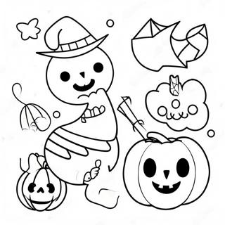 Page A Colorier Kawaii Halloween 41228-34229