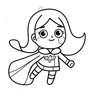 Page A Colorier Fille Autonome Avec Cape De Super Heros 41269-34265