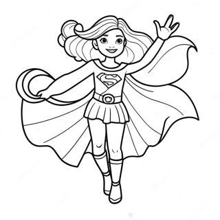 Page A Colorier Fille Autonome Avec Cape De Super Heros 41269-34267