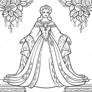 Page A Colorier De La Reine Elegante En Robes Royales 4141-3341