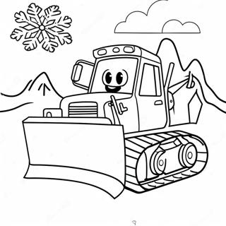 Page A Colorier De Mignon Camion De Deneigement Avec Des Flocons De Neige 41430-34385