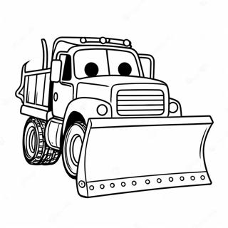 Page A Colorier De Mignon Camion De Deneigement Avec Des Flocons De Neige 41430-34386