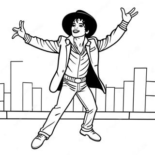 Page A Colorier De Michael Jackson Dansant En Moonwalk 41440-34400