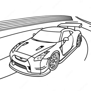 Page A Colorier Gtr R35 En Course Sur La Piste 41490-34434