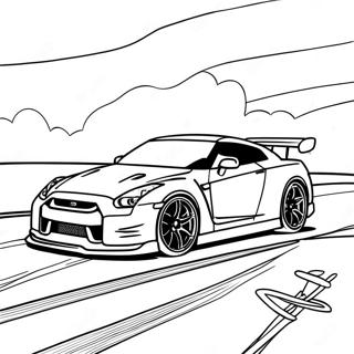 Page A Colorier Gtr R35 En Course Sur La Piste 41490-34435