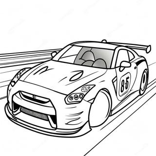 Page A Colorier Gtr R35 En Course Sur La Piste 41490-34436