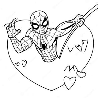 Spiderman Saint-Valentin Pages À Colorier