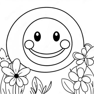 Page A Colorier De La Tete Souriante Heureuse 4151-3350