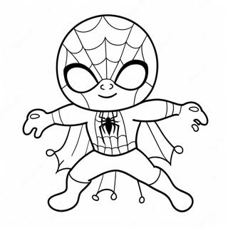 Page A Colorier Spiderman Mignon Avec Des Coeurs 41520-34454