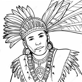 Page A Colorier De Danseur Traditionnel De Pow Wow 41550-34481