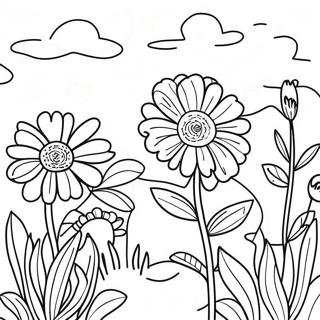 Page A Colorier De Jardin De Soucis Lumineux 41560-34485