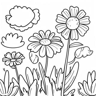 Page A Colorier De Jardin De Soucis Lumineux 41560-34486