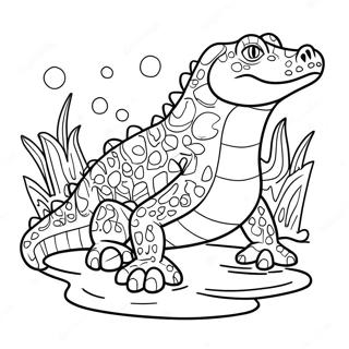 Page A Colorier De Vector Le Crocodile Nageant Dans Leau 41600-34522