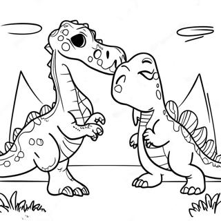 Page A Colorier De La Bataille Epique Spinosaurus Vs T Rex 41649-34558