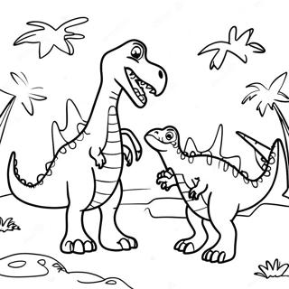 Page A Colorier De La Bataille Epique Spinosaurus Vs T Rex 41649-34560