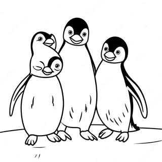 Page A Colorier De La Famille De Pingouins Adorables 41730-34626