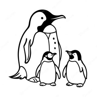 Page A Colorier De La Famille De Pingouins Adorables 41730-34627