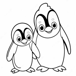 Page A Colorier De La Famille De Pingouins Adorables 41730-34628