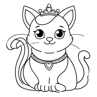 Princesse Chat Pages À Colorier