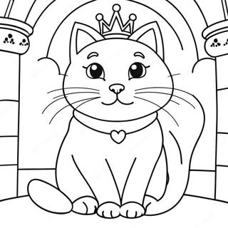 Page A Colorier De La Princesse Chat Magique Dans Un Chateau 41750-34634