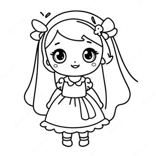 Fille Gacha Life Mignonne En Robe Page A Colorier 41770-34659