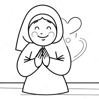 Page A Colorier De Nonne Joyeuse En Priere 41850-34720