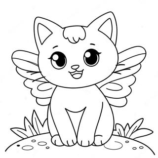 Page A Colorier Chat Mignon Avec Des Ailes De Fee 42000-34842