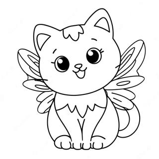 Page A Colorier Chat Mignon Avec Des Ailes De Fee 42000-34843