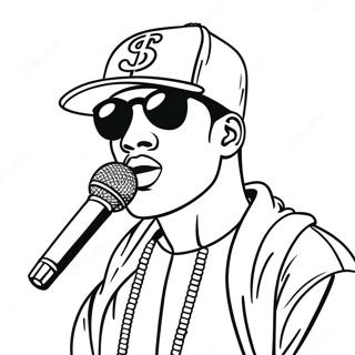 Page A Colorier Rapper Cool Avec Microphone 4201-3391